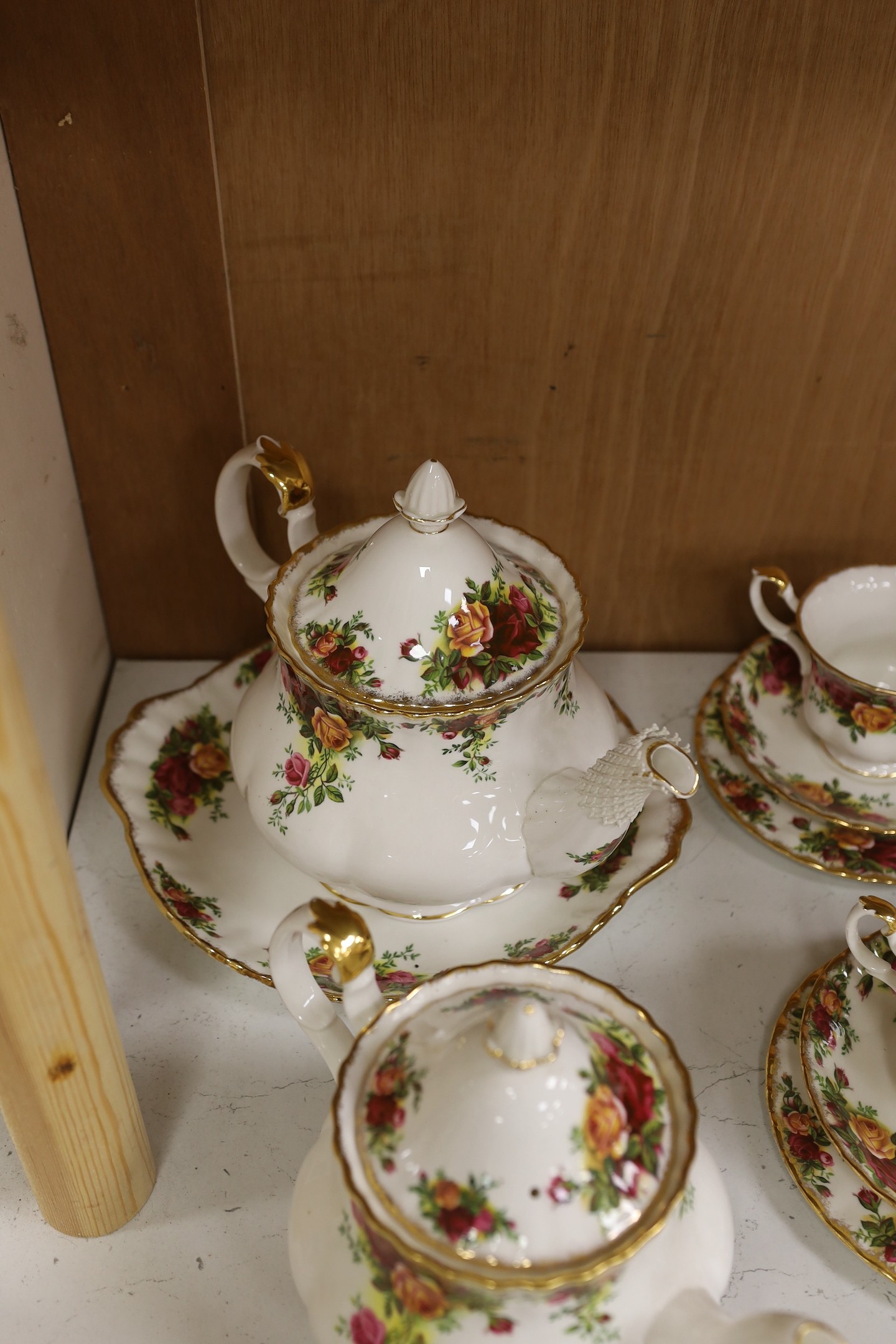 A Royal Albert Old Country Roses part tea set